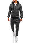 ZOGAA Plus Size Mens Sports Suit Casual Solid Streetwear Men Tracksuit 2 Piece Set Pants and Tops Gym Jogger Track Suit for Men